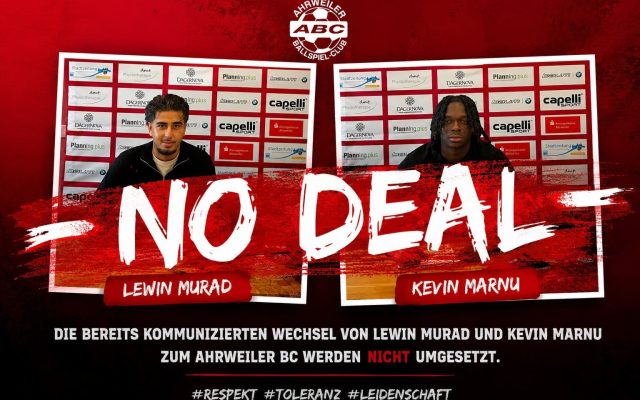 ++ WECHSEL VON KEVIN MARNU UND LEWIN MURAD KOMMT NICHT ZUSTANDE ++
